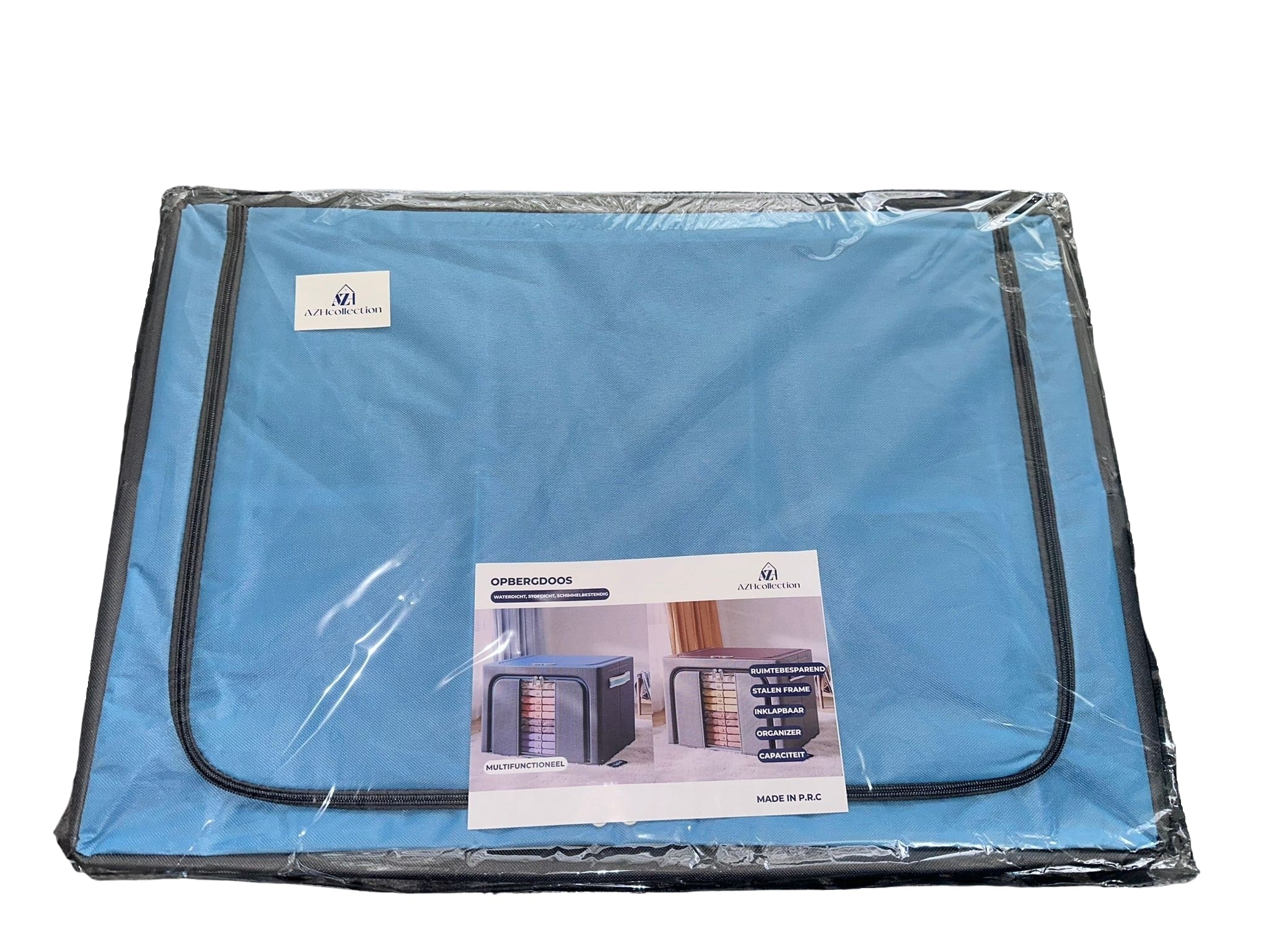 AZH Collection Opbergbox - Opvouwbaar 100L Blauw - Opbergdoos met stalen frame - Organizer - Opbergzak - Opbergmand