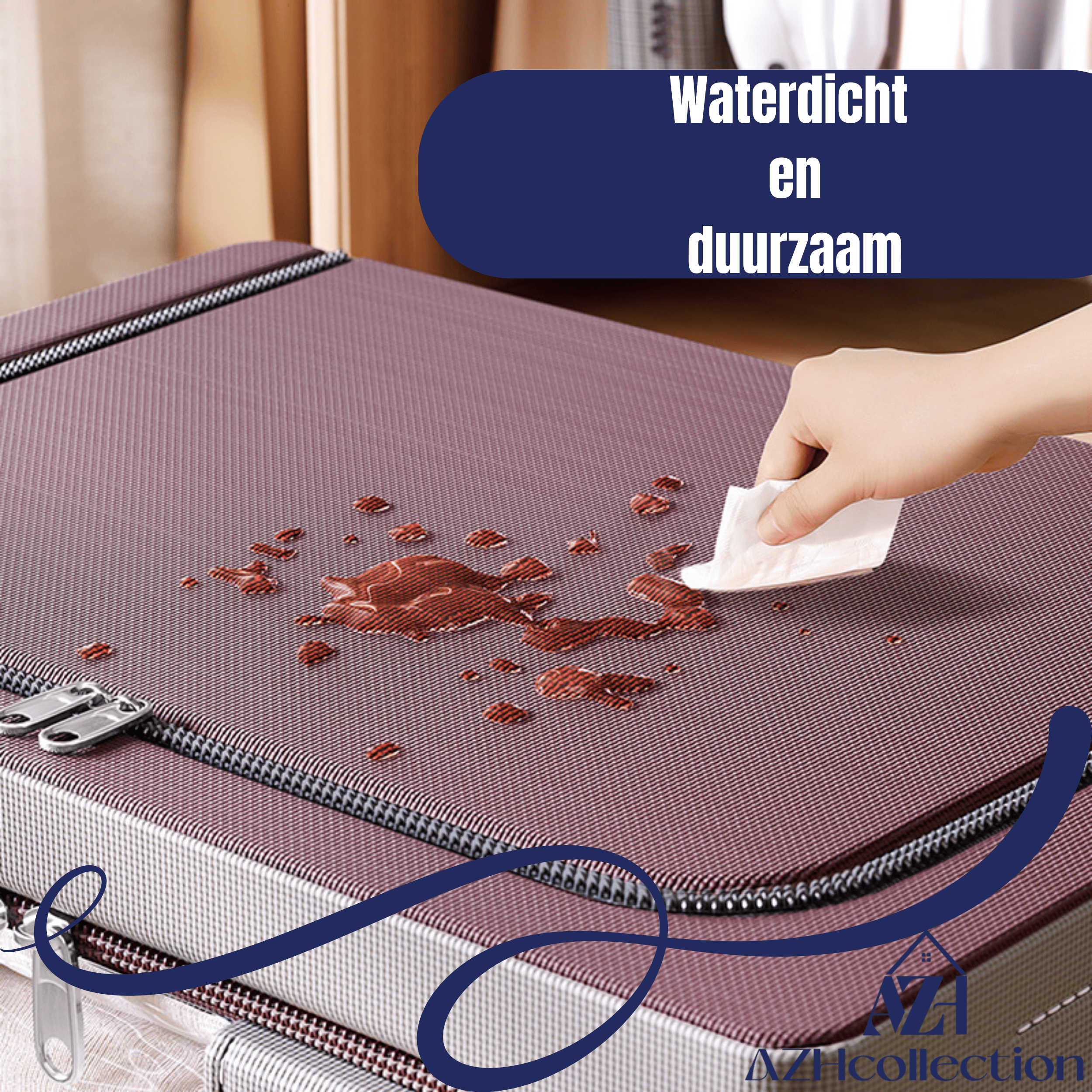 AZH Collection Opbergbox - Opvouwbaar 66L Bruin - Opbergdoos met stalen frame - Organizer - Opbergzak - Opbergmand